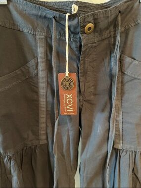 XCVI Willow Charcoal Tiered Drawstring wide leg pants